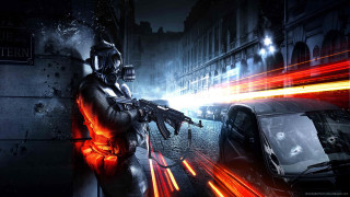Man gasmask cityscape night explosion - anton graff free wallpaper for desktop