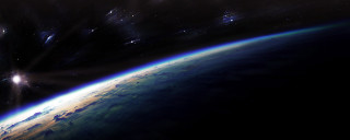 Earth space view bright star 6 - the horizon free wallpaper