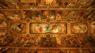 Ceiling painting people flowers gold - a ceiling free wallpaper