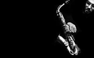Man black shirt saxophone dark - david simpson free wallpaper