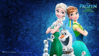 Frozen princesses couple blue background 2 - princess free wallpaper