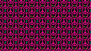 Pink peace sign black background - circle and dots free wallpaper