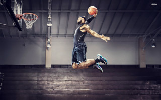 Man jumping basketball air hands 4 - athletic free wallpaper