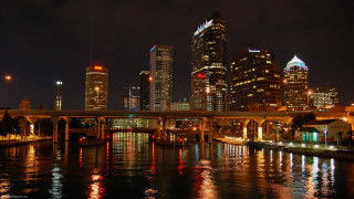 City skyline night bridge river 23 - charles ragland bunnell free wallpaper
