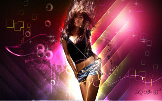 Woman denim shorts neon colorful - neon free wallpaper for desktop