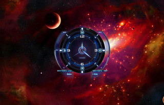 Clock space stars planets universe - star and planets free wallpaper