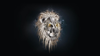 Lion head black background white 2 - alison kinnaird free wallpaper for desktop