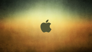 Apple logo brown yellow background - a apple logo free wallpaper