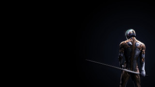 Futuristic man suit sword camera 3 - unreal engine 5 quality free wallpaper