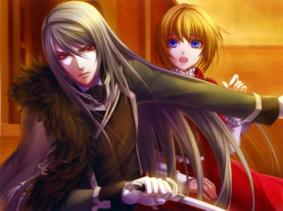 Anime characters standing room door - two anime character free wallpaper for desktop