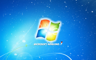 Blue background windows7 logo green 5 - a window 7 logo free wallpaper