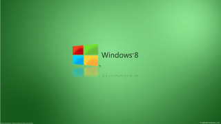 Green wall windows8 logo reflection 2 - a window 8 logo free wallpaper