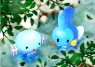 Blue birds pond water leaves - a pond of water free wallpaper