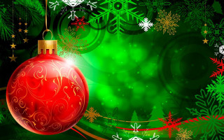 Christmas ornament green background snowflakes 5 - a christmas ornament free wallpaper