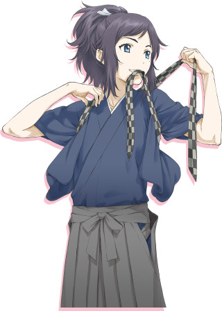 Woman tie blue shirt shoulders - tie free wallpaper