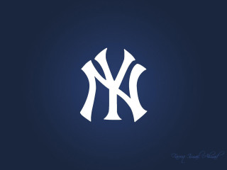 New york yankees logo blue 2 - a minimalist painting free wallpaper for desktop