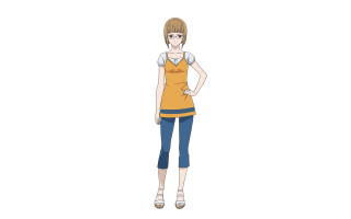 Woman yellow shirt jeans hands - chizuko yoshida free wallpaper