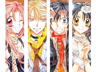 Anime characters colored hair different 2 - a red shirt free wallpaper