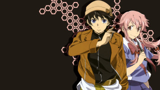Anime characters black background honeycombs - two anime character free wallpaper