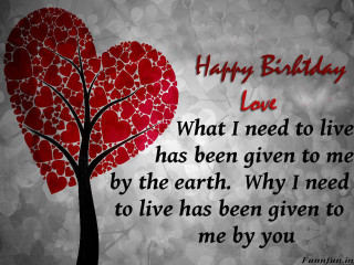 Heart shaped tree birthday poem - happy birthday free wallpaper