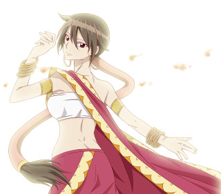 Woman red yellow dress arms - yellow free wallpaper for tablet