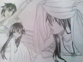 Two people long hair holding - a drawing free wallpaper for desktop