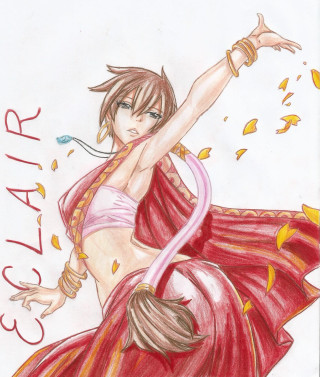 Woman red dress sword star - arabesque free wallpaper for mobile