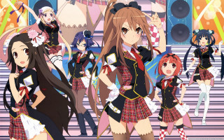 Anime girls stage crowd performance - a stage free wallpaper