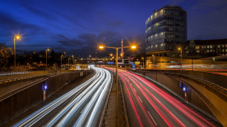 City street traffic night long 6 - the road free wallpaper