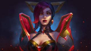 Red haired woman helmet sword - her head and a sword free wallpaper