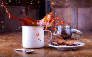 Spilled coffee food spoon autumn - the table next free wallpaper