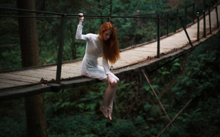 Woman bridge forest magic portrait - anka zhuravleva free wallpaper