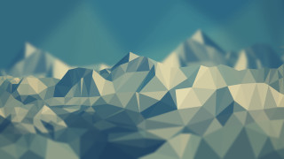 Lowpoly mountain range clouds blue - low free wallpaper