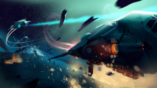 Futuristic space station rocket astronaut 2 - conceptart free wallpaper