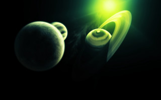 Green black planet green light - planet free wallpaper