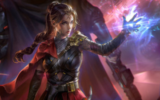 Woman sword lightning battle demon - lightening free wallpaper