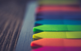Rainbow pencil closeup wooden edge - a table top free wallpaper