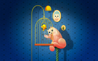 Cat toy cage blue wall - a blue wallpaper free wallpaper