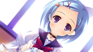 Anime girl blue hair bow - maya free wallpaper
