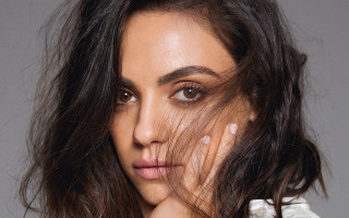 Woman longhair white shirt portrait 10 - her cheek free wallpaper