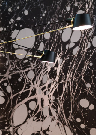 Black white wall three lamps - alfred manessier free wallpaper