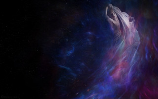 Woman longdress colorful background space - a long dress free wallpaper