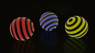 Three balls reflection opart raytraced - three ball free wallpaper