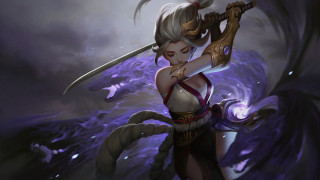 Woman dragon sword armor portrait - a sword and a dragon free wallpaper