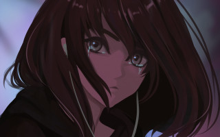 Woman long hair blue eyes 52 - context art free wallpaper