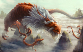 Dragon flying mountain range fantasy - over a mountain range free wallpaper for desktop