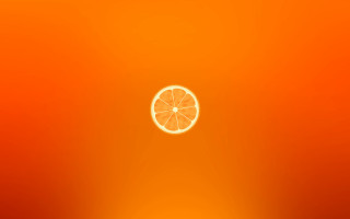 Orange slice minimalist 3d render - a slice free wallpaper