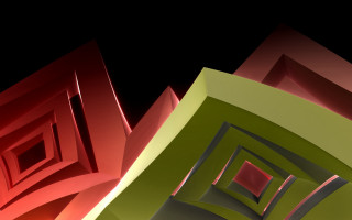 Colored boxes geometric abstract raytraced - c4d free wallpaper for desktop