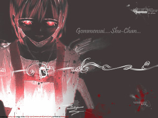 Red eyed girl glowing blood - a red jacket free wallpaper