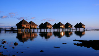 Huts water pier architecture sky - water next free wallpaper